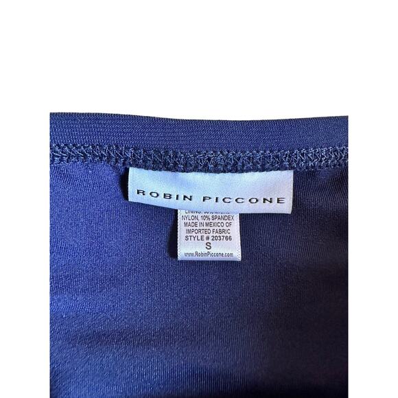 Robin Piccone Abi indigo ecru twist bikini bottom size Small NEW $98 - Picture 5 of 8